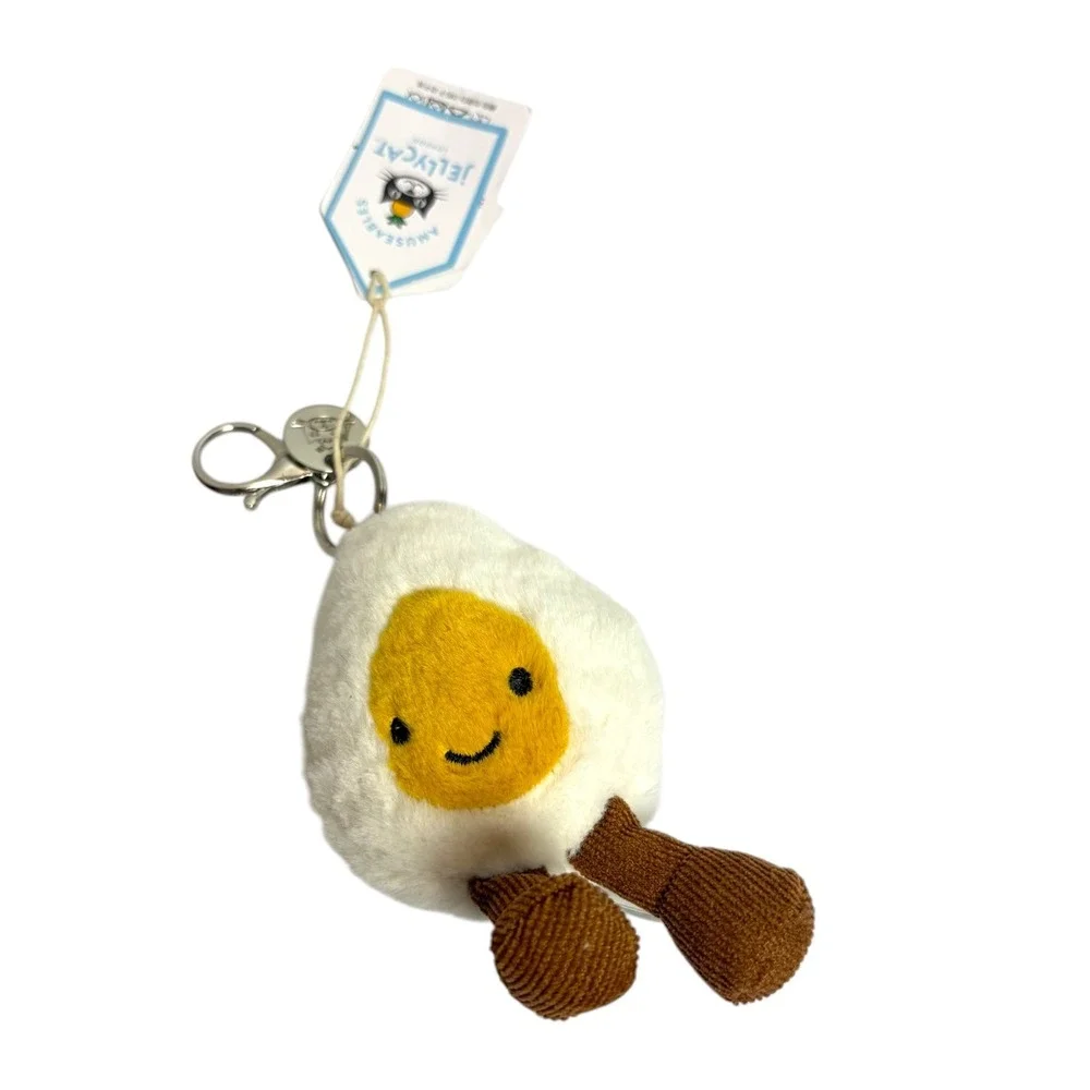 Jellycat Amuseables Happy Boiled Egg Bag Charm Keychain Retired NWT